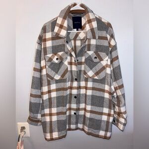 Nautica Women’s Flannel Button Down Shacket